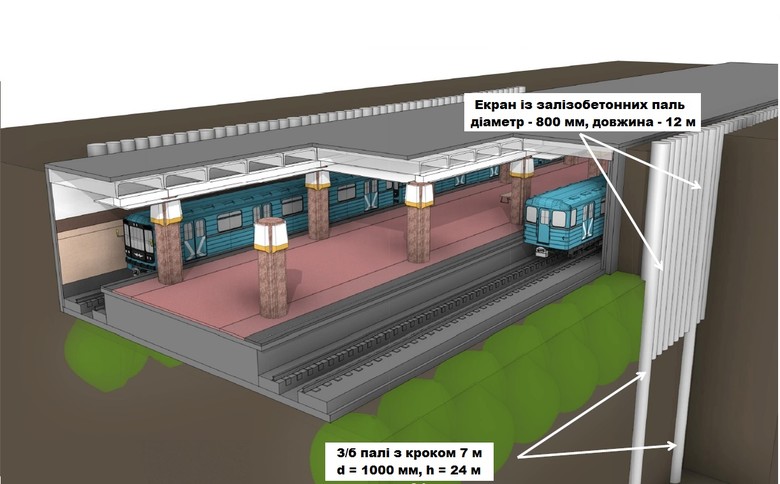 Столичные власти подготовили схемы строительства над станцией метро Героев Днепра. В мэрии утверждают, что над метро не строят, а просто укрепляют станцию.