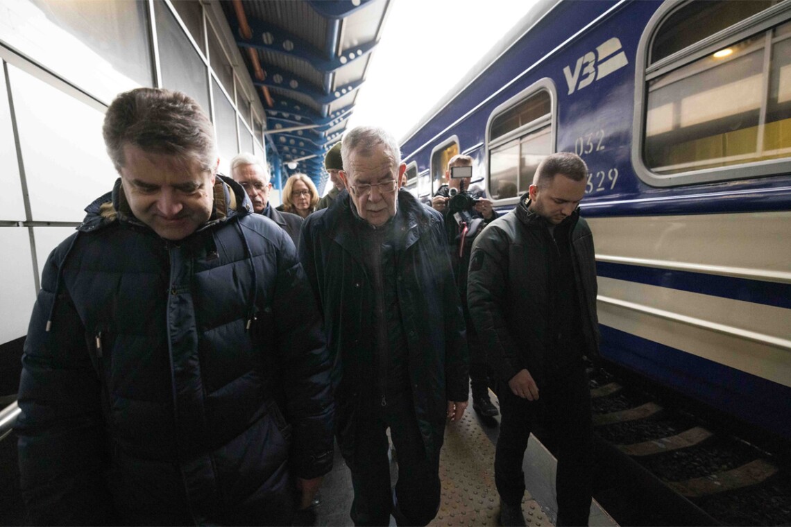 Президент Австрии Ван дер Беллен в среду, 1 февраля, в Киеве. Он планирует встретиться с президентом Владимиром Зеленским и объявить о пакете помощи.