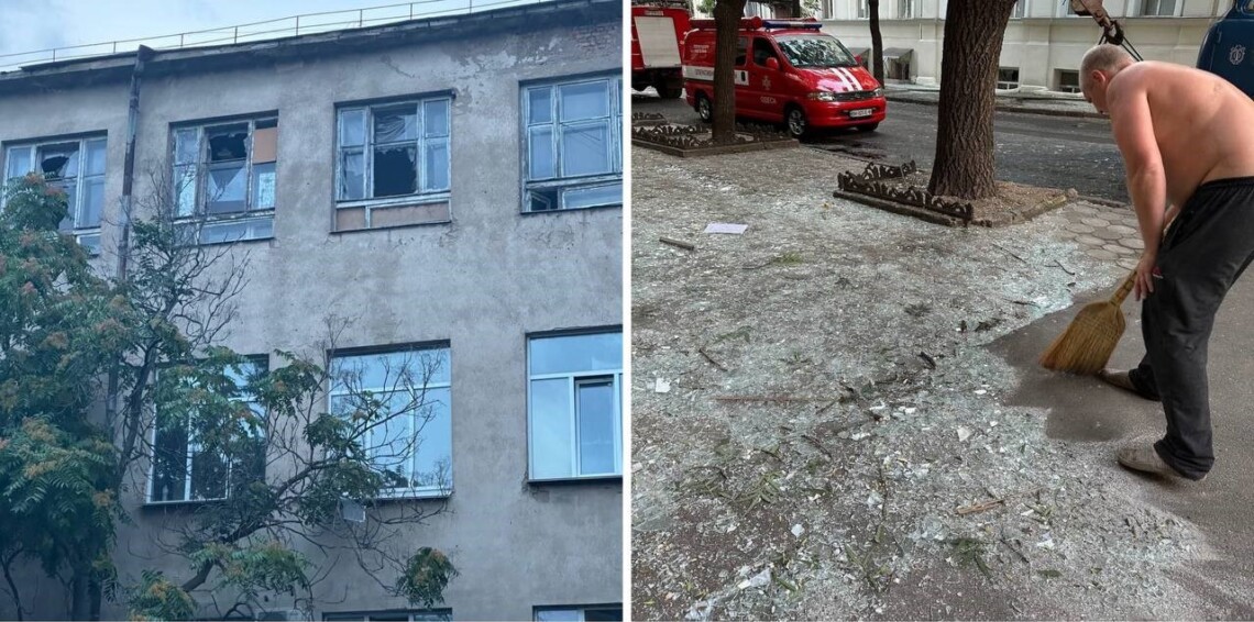 В результате атаки оккупантов в центре Одессы разрушено административное здание, пострадали четыре человека.