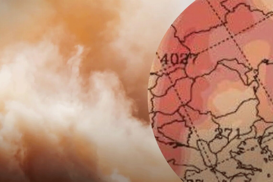 В ближайшую ночь пыль из Сахары начнёт перемещаться из Украины в сторону россии через новые ветряные потоки.