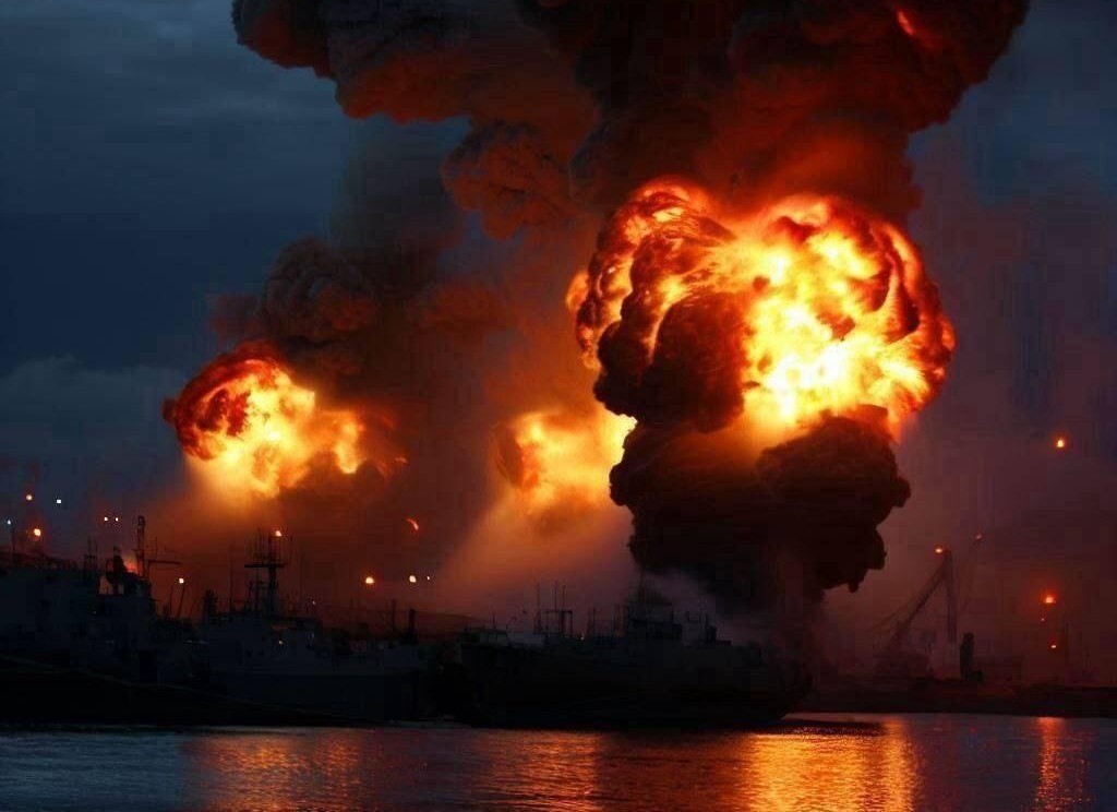 В Генштабе подтвердили, что ночью был нанесен удар по паромной переправе и нефтяному терминалу порта Кавказ в Краснодарском крае россии.