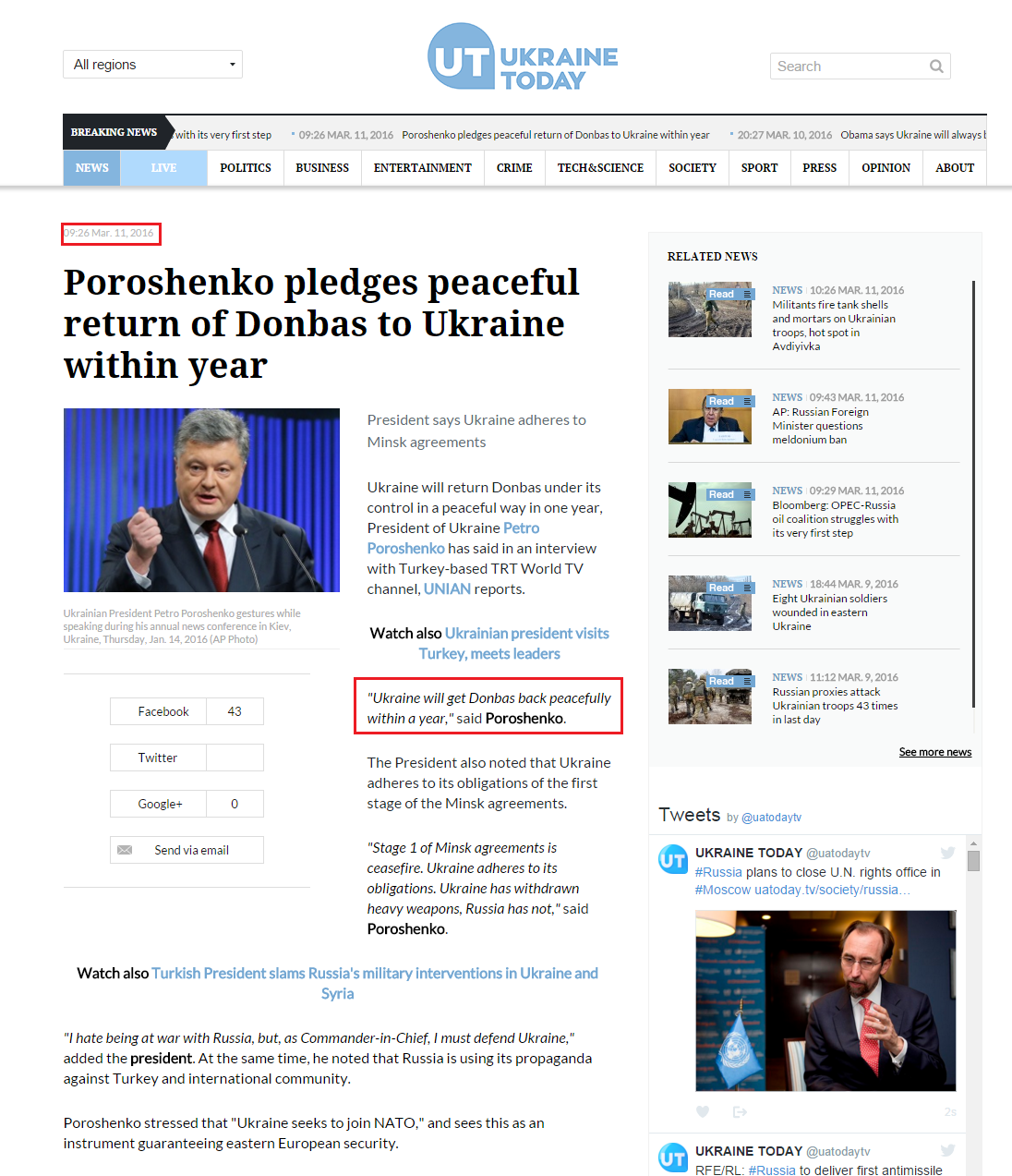 http://uatoday.tv/news/poroshenko-pledges-peaceful-return-of-donbas-to-ukraine-within-year-608017.html