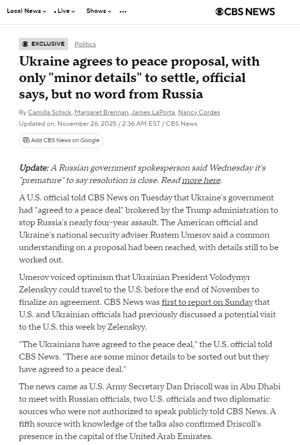 https://www.cbsnews.com/news/ukraine-russia-war-peace-deal-trump-driscoll-abu-dhabi-talks-latest/