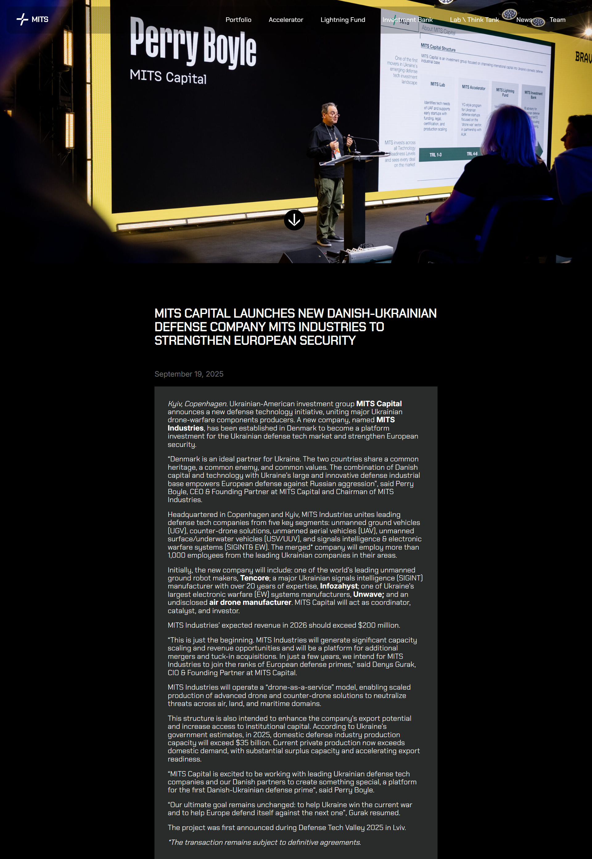 https://mits.capital/news/mits-capital-launches-new-danish-ukrainian-defence-company-mits-industries-to-strengthen-european-security/