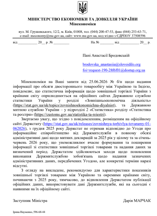 Лист Мінекономіки від 7 вересня 2026 року