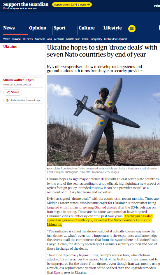 https://www.theguardian.com/world/2026/jul/06/ukraine-drone-deals-seven-nato-countries-end-of-year