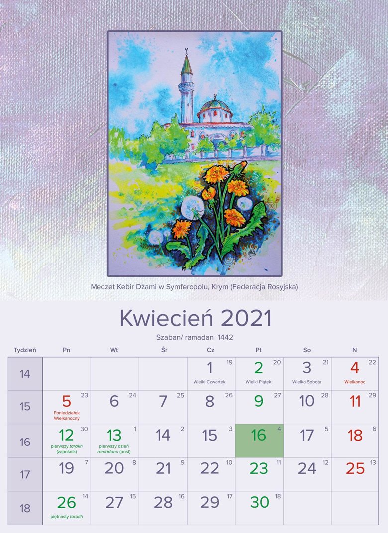 Мусульманская религиозная ассоциация в Польше опубликовала календарь на 2021 с изображением мечетей в аннексированном Крыму. Их обозначили как территорию Российской Федерации.
