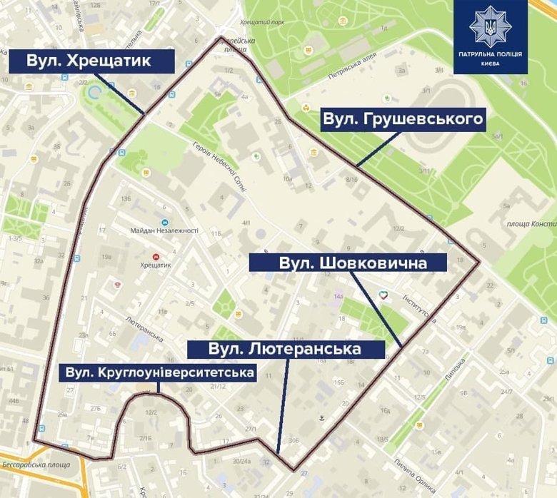 В центре Киева ограничат движение транспорта из-за протестов предпринимателей. Ориентировочное время начала проведения мероприятия с 13:00.