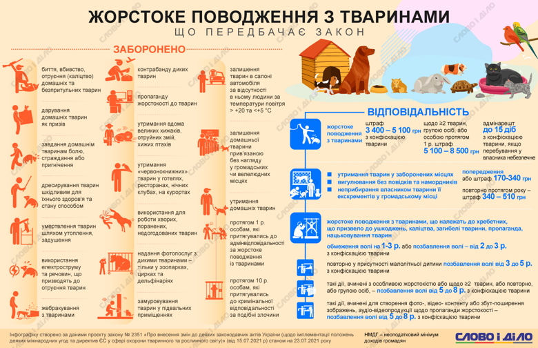 В Україні будуть нові правила поводження з тваринами і покарання за жорстокість. Детальніше – на інфографіці.