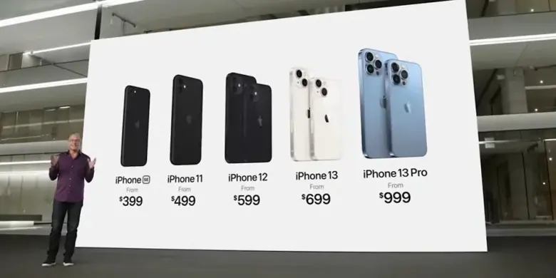 Американская компания Apple представила новое поколение iPhone. Cмартфон получил название iPhone 13. Его цена от 799 долларов.