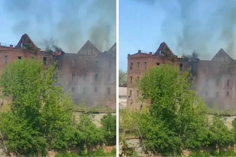 В поселке Нью-Йорк в Донецкой области сгорела одна из немногих исторических достопримечательностей – паровая мельница Петера Дикка.