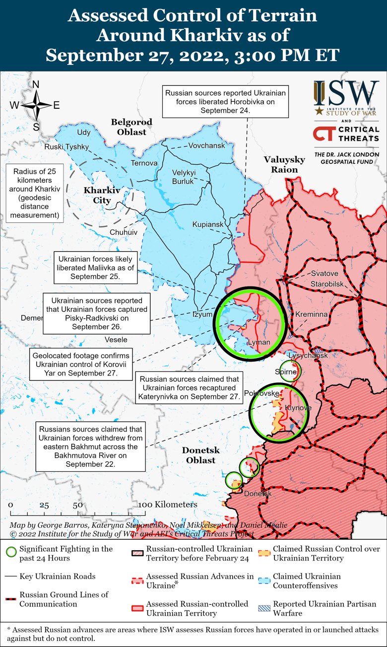 Українські військові тримають під вогневим контролем останній логістичний маршрут російських військ на Лиман, що пролягає через Сватово-Макіївку-Терни.