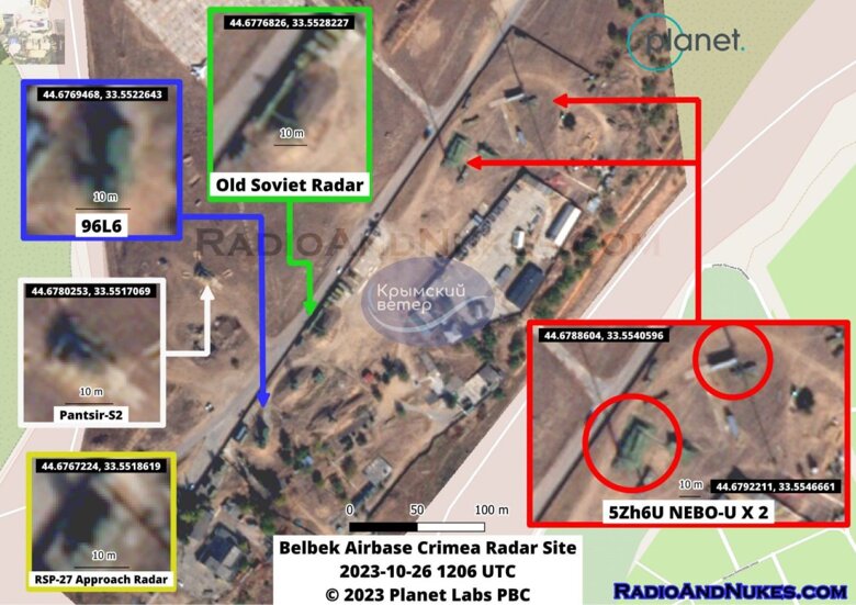 Россияне разместили на аэродроме Бельбек комплексы ПВО и радиолокационные станции. Об этом свидетельствуют спутниковые снимки.