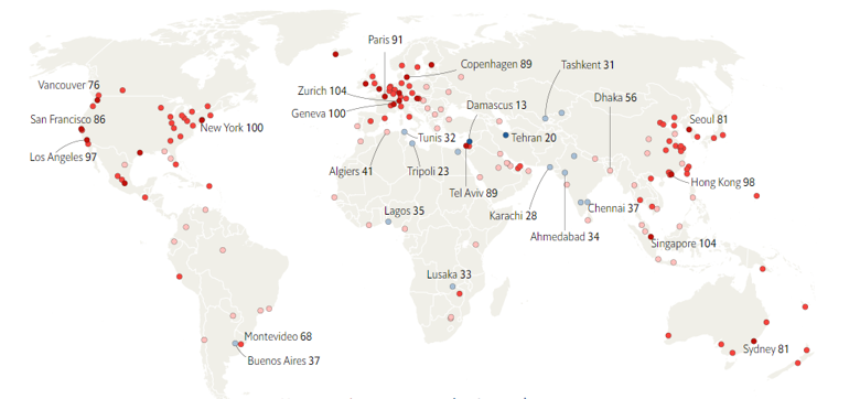 Сингапур и Цюрих признаны самыми дорогими городами в мире. Киев вернулся в рейтинг на 132 место.