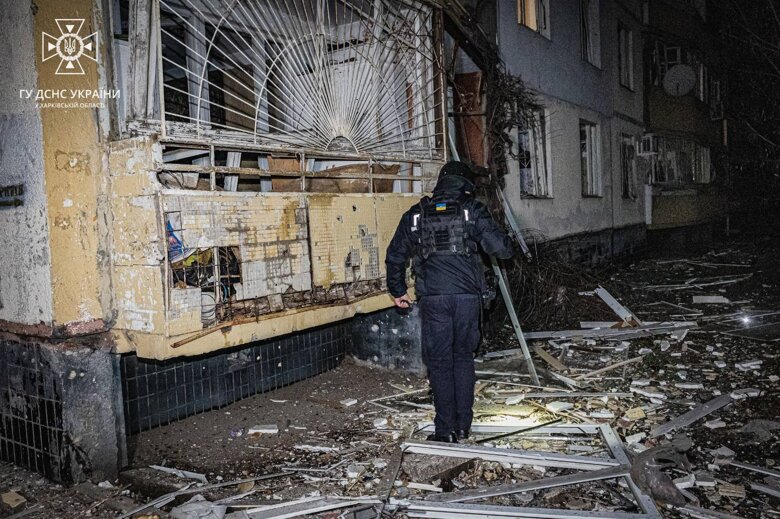 Слобідський та Салтівський райони Харкова постраждали внаслідок удару дронами. Фото наслідків атаки.