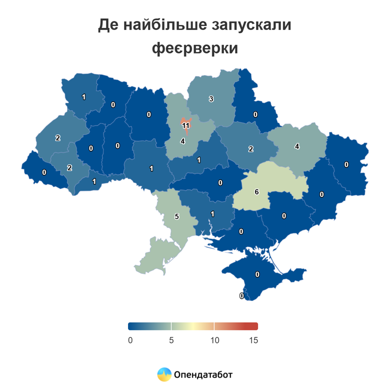 В Україні з початку повномасштабної війни було винесено 44 вироки за запуск феєрверків та салютів, найбільше – у Києві.