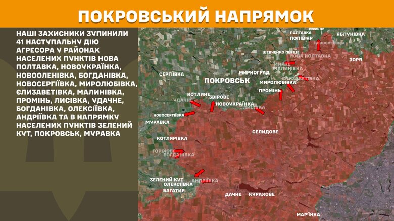 За сутки на фронте произошло 174 боевых столкновения. Больше всего атак было на Покровском направлении.