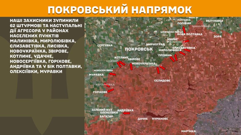 За сутки на фронте произошло 220 боевых столкновений. Больше всего атак было на Покровском направлении.