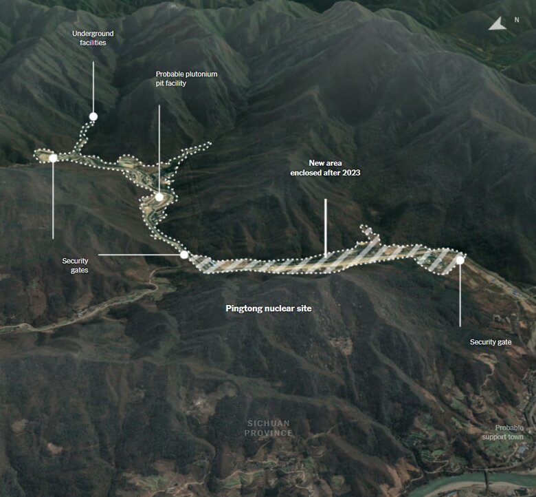 Супутникові знімки показують активне будівництво нових бункерів і виробничих комплексів у провінції Сичуань. Китай прискорює ядерну програму на тлі занепаду глобальних договорів і зростаючої напруженості із США.