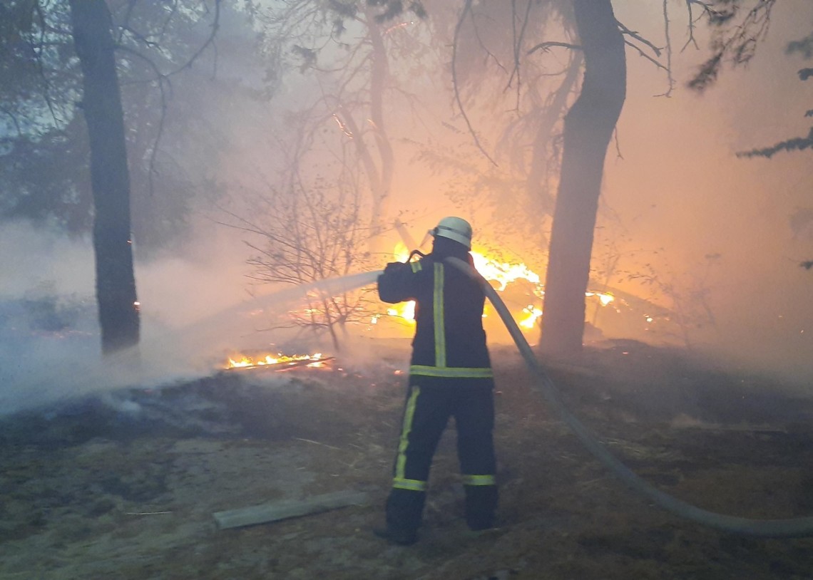 В Станично-Луганском районе Луганской области 5 октября в результате  пожаров начали детонировать неразорвавшиеся снаряды.