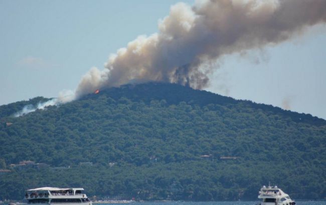 Возле Стамбула на одном из островов вспыхнул масштабный лесной пожар - остров Гейбелиада является популярным местом отдыха, но об эвакуации пока не сообщается.