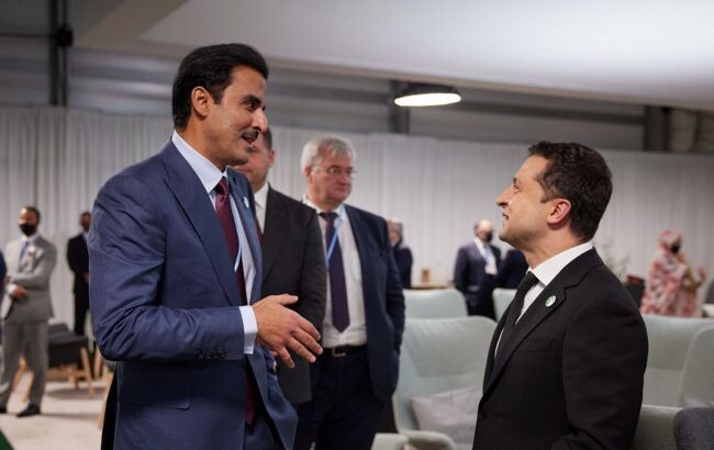 Глава государства Владимир Зеленский встретился с эмиром Катара Тамимом бин Хамадом Аль Тани  на полях Конференции ООН по изменению климата COP26 в Глазго (Великобритания).