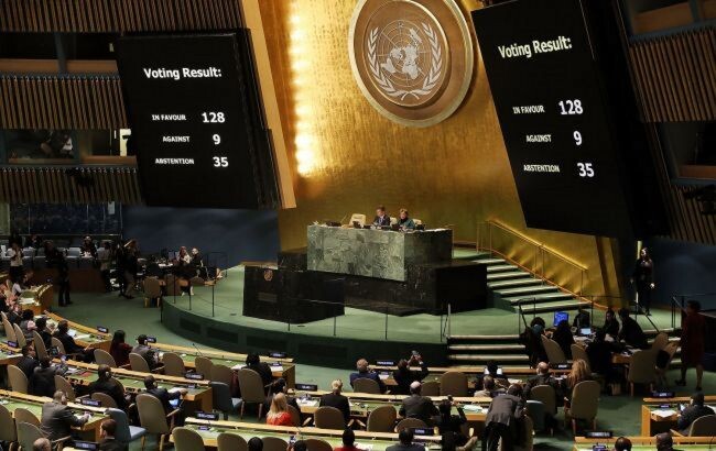 Генеральна асамблея Організації Об'єднаних Націй (ООН) проголосувала за виключення росії від Ради з прав людини.