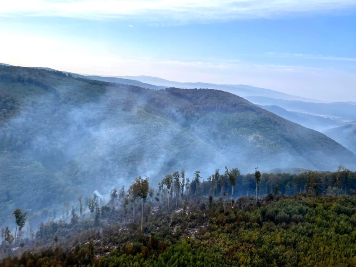 У Закарпатській області третю добу поспіль гасять масштабну лісову пожежу. До ліквідації вогню залучили літаки та вертольоти.