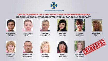 Служба безпеки України викрила та оголосила підозру 11 організаторам псевдореферендуму на окупованій території Запорізької області.