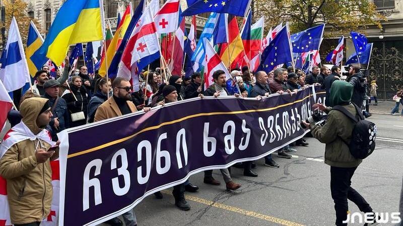 В марше, организованном по инициативе гражданского общества, наряду с гражданами принимают участие представители политических партий. В шествии также принимает участие президент Грузии Саломе Зурабишвили.