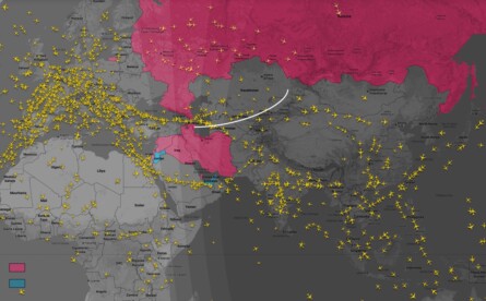 Из-за закрытия южного воздушного пространства Азербайджана после атаки беспилотников, авиасообщение между Европой и Азией сжалось до узкого коридора.