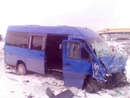 У результаті аварії біля Глевахи Київської області в суботу, 17 лютого, загинули дві людини і дев'ять дітей постраждали.