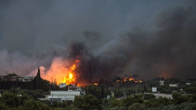 Кількість загиблих в результаті масштабних лісових пожеж, які вирують у Греції, зросла до 74.