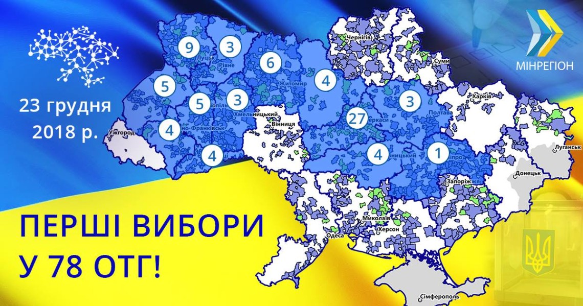 У Житомирській області зафіксована найвища явка виборців на місцевих виборах в об'єднаних територіальних громадах (ЗТВ), які 23 грудня пройшли в Україні.