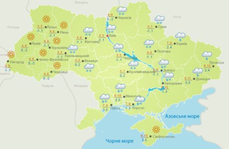 27 марта на севере и в центре Украины пройдет снег, на остальной территории дожди с мокрым снегом.