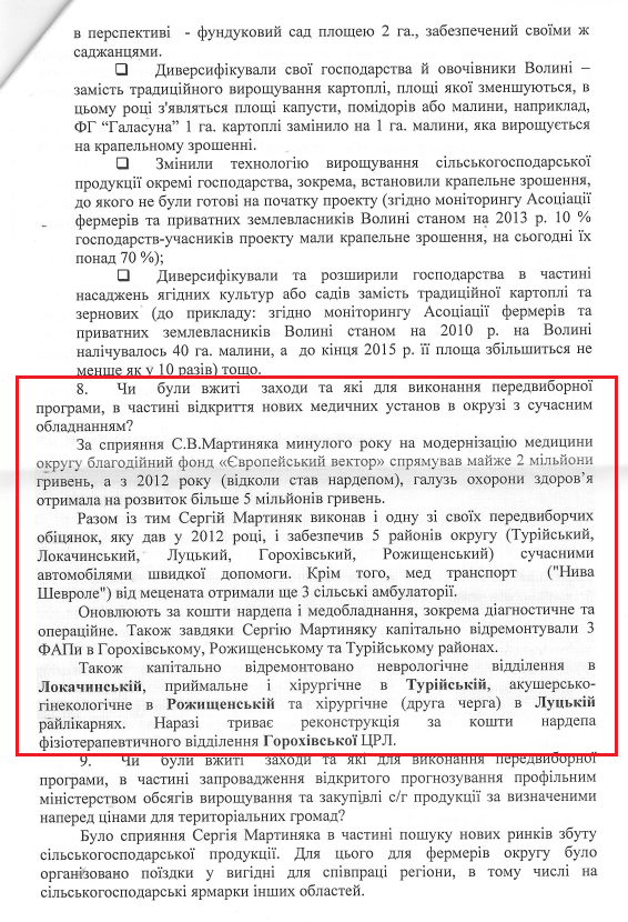 Лист народного депутата Сергія Мартиняка №76/15   від 8 вересня 2015 року