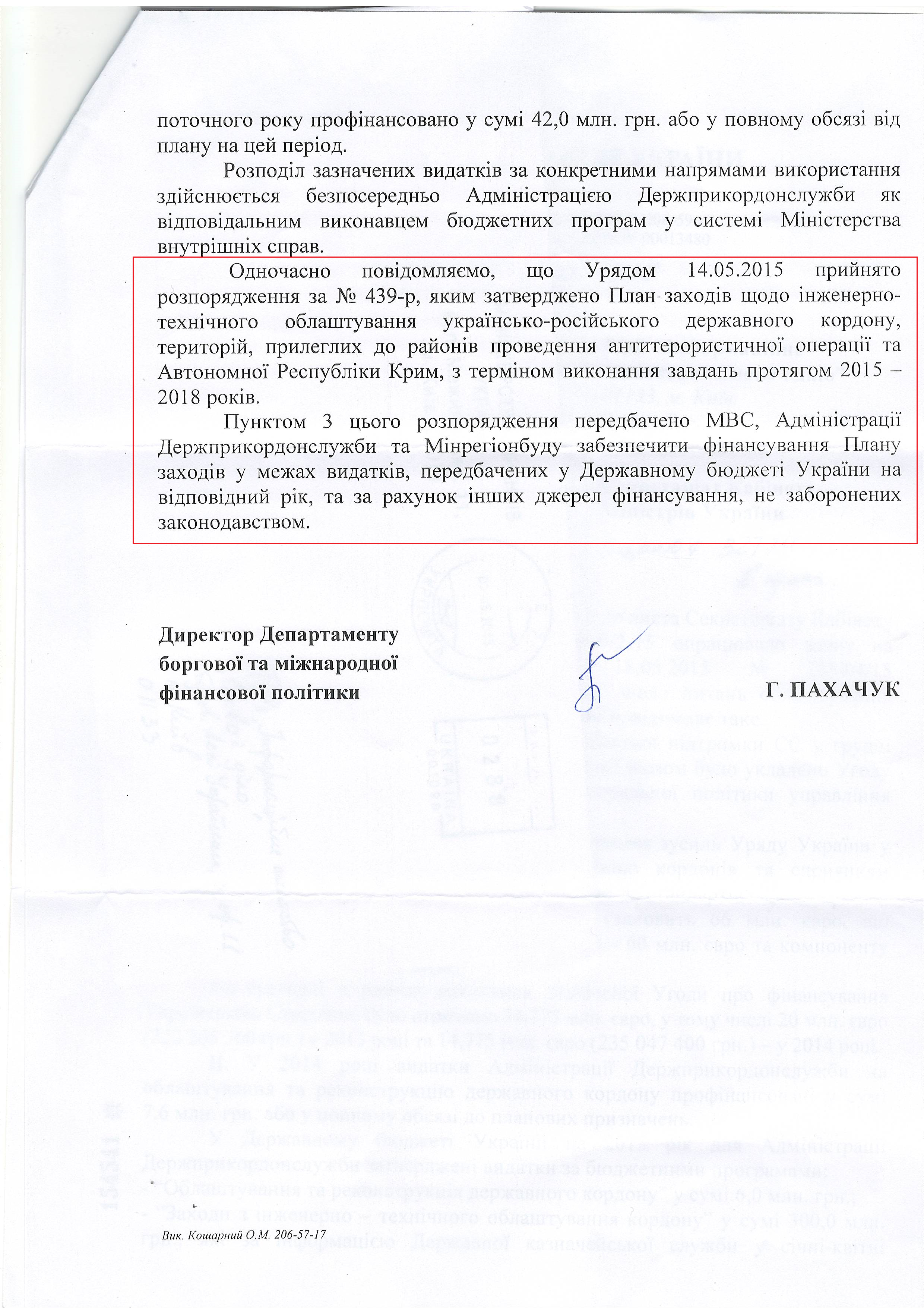 лист міністерства фінансів України від 3 червня 2015 року
