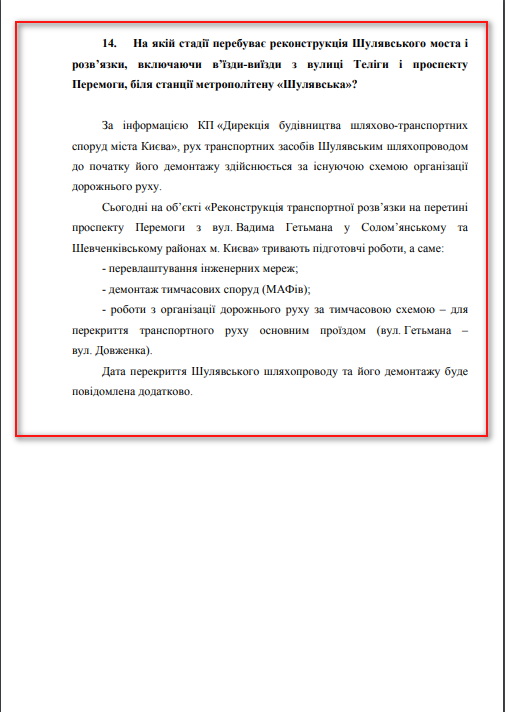 Лист Київської міської ради від 23 січня 2019 року
