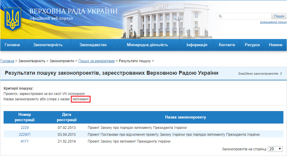 http://w1.c1.rada.gov.ua/pls/zweb2/webproc2_5_1_J?ses=10008&num_s=2&num=&date1=&date2=&name_zp=%B3%EC%EF%B3%F7%EC%E5%ED%F2&out_type=&id=