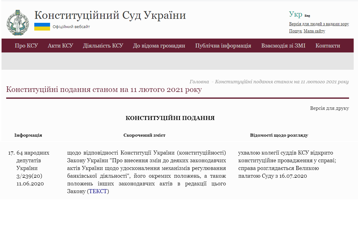 http://www.ccu.gov.ua/novyna/konstytuciyni-podannya-stanom-na-11-lyutogo-2021-roku
