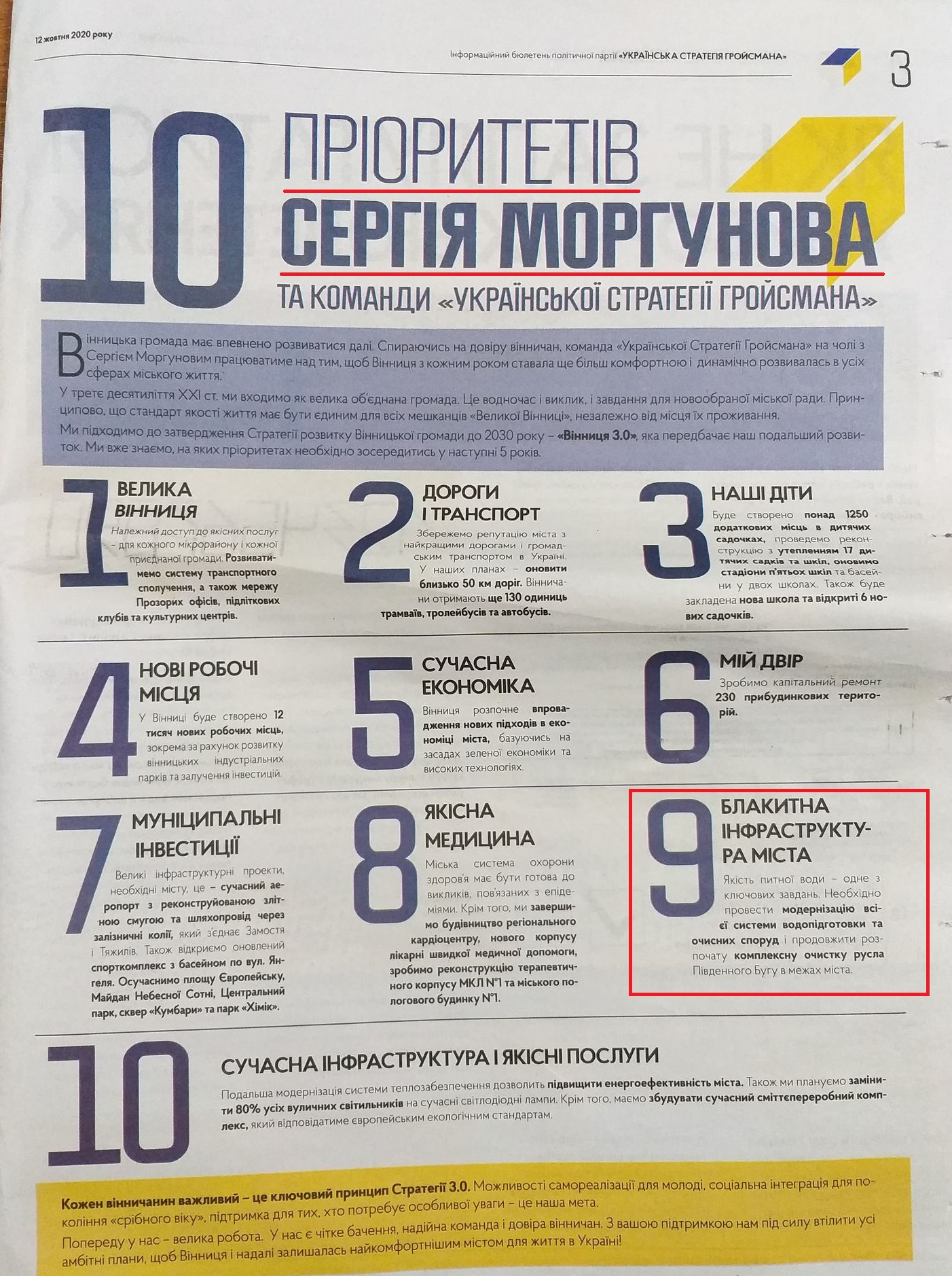 Передвиборча програма кандидата на посаду міського голови Сергія Моргунова