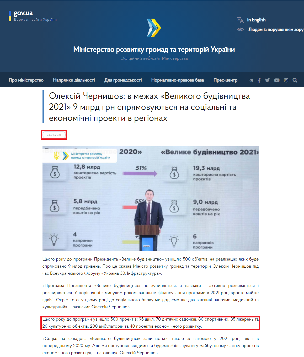 https://www.minregion.gov.ua/press/news/oleksij-chernyshov-v-mezhah-velykogo-budivnycztva-2021-9-mlrd-grn-spryamovuyutsya-na-soczialni-ta-ekonomichni-proekty-v-regionah/
