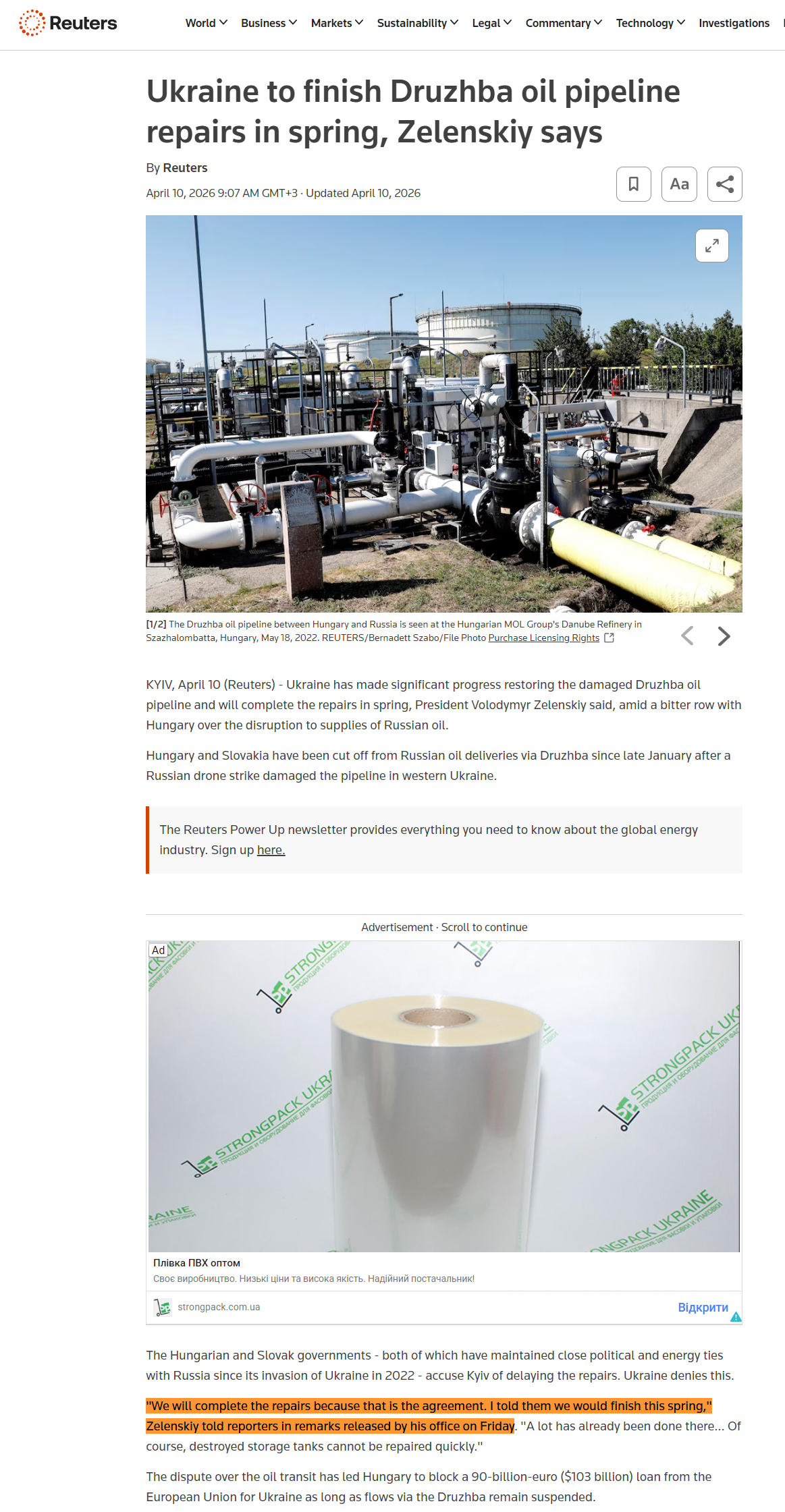https://www.reuters.com/business/energy/ukraine-finish-druzhba-oil-pipeline-repairs-spring-zelenskiy-says-2026-04-10/