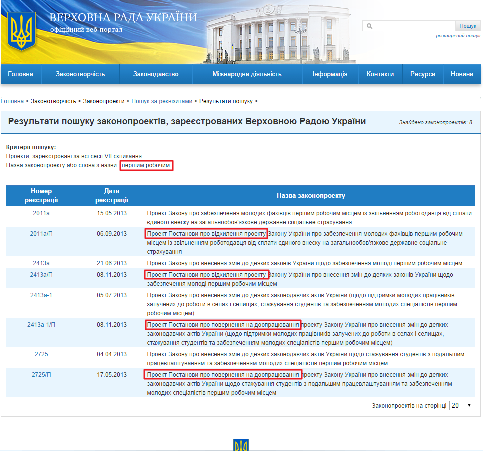 http://w1.c1.rada.gov.ua/pls/zweb2/webproc2_5_1_J?ses=10008&num_s=2&num=&date1=&date2=&name_zp=%EF%E5%F0%F8%E8%EC+%F0%EE%E1%EE%F7%E8%EC&out_type=&id=